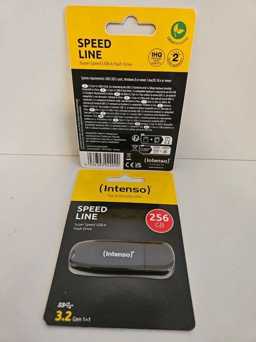 Флеш-накопичувач Intenso Speed ​​​​Line USB 3.2 Gen 1x1 256 ГБ, чорний