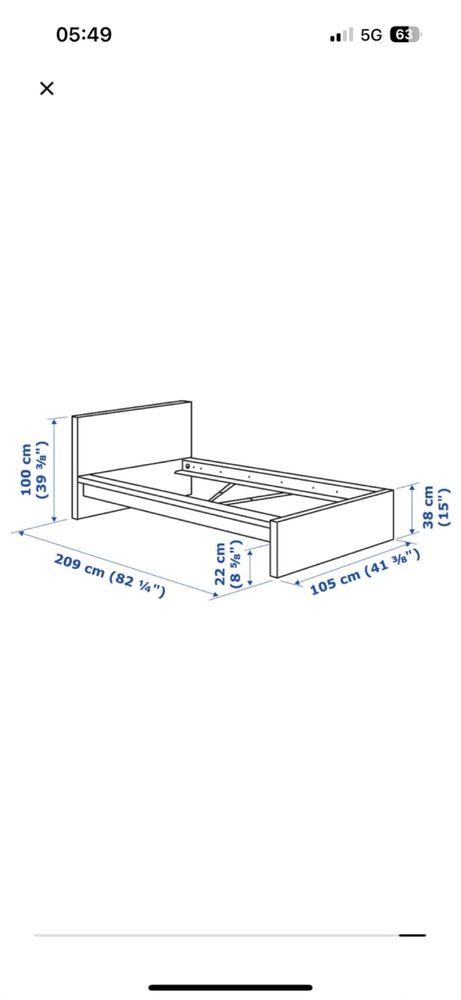 Łóżko  sypialnia jednoosobowe IKEA