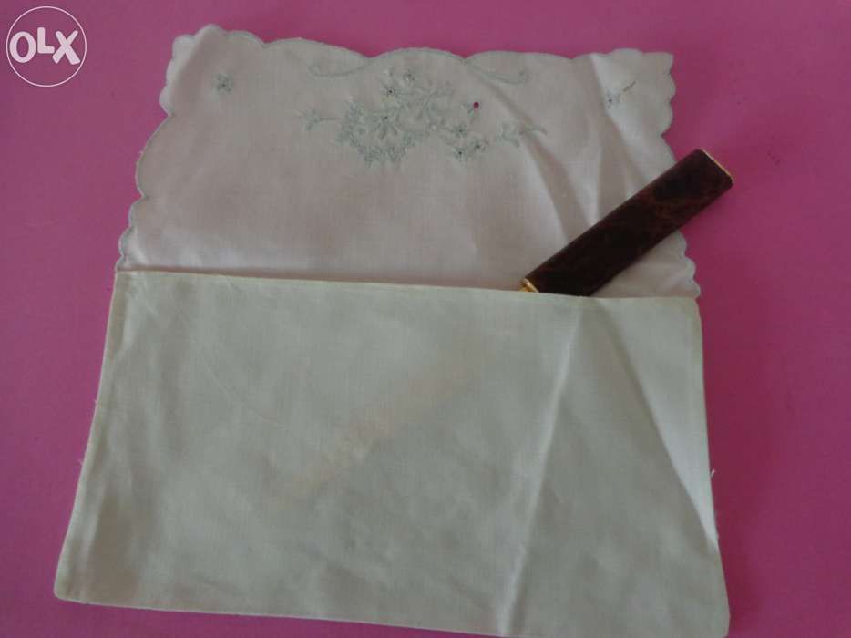 Napron renda da madeira-Bolsa talheres criança em Azul