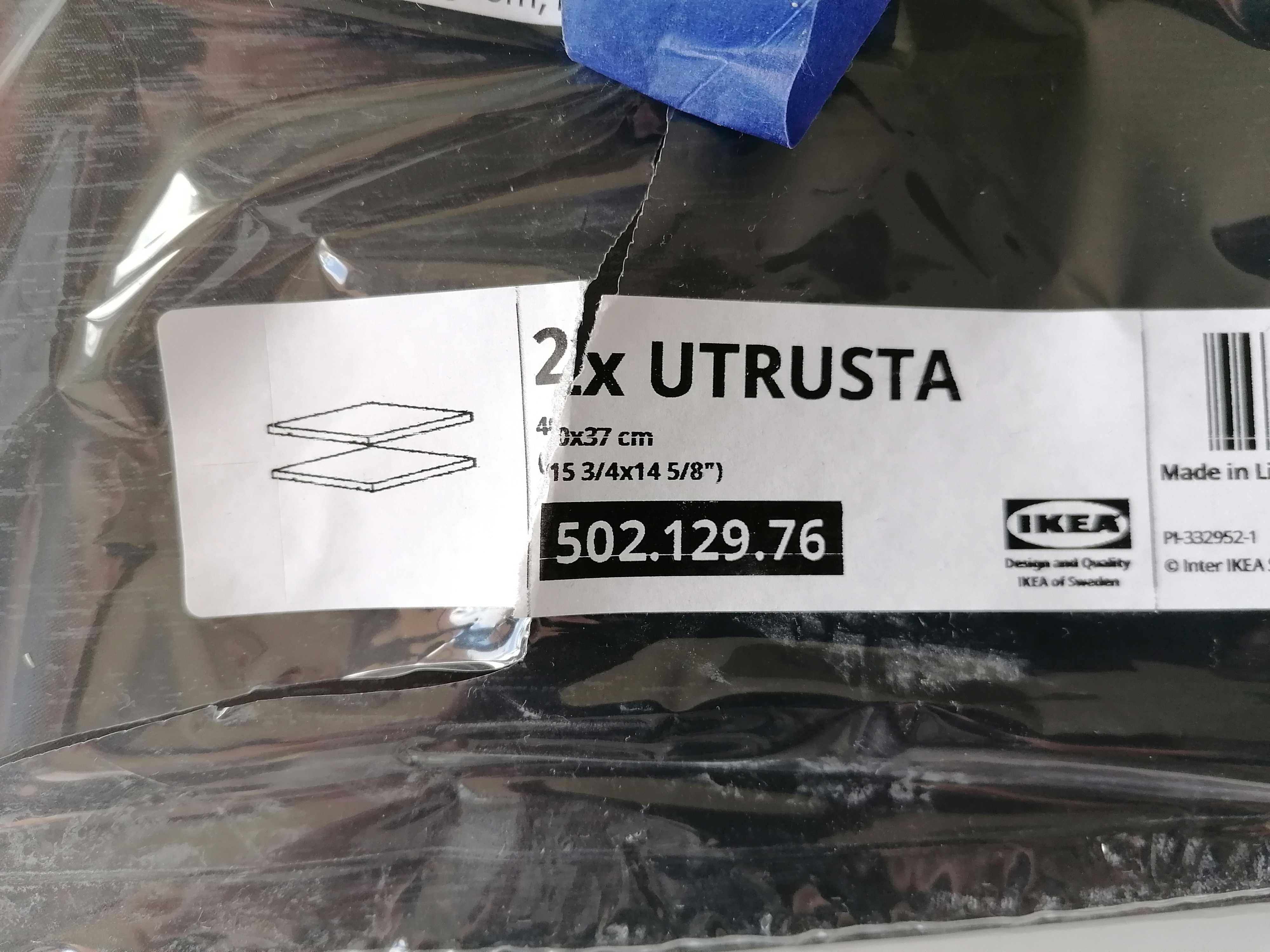 Półka z wspornikami Ikea UTRUSTA do szafki  kuchennej 40cm czarna