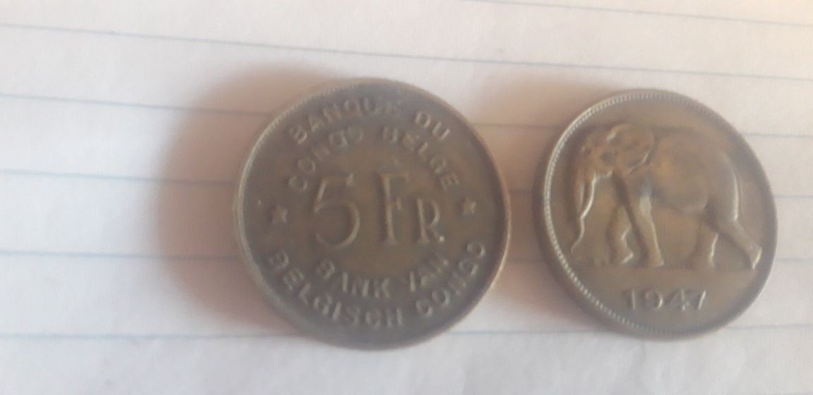 Conjunto de 2 Moedas Antigas Congo