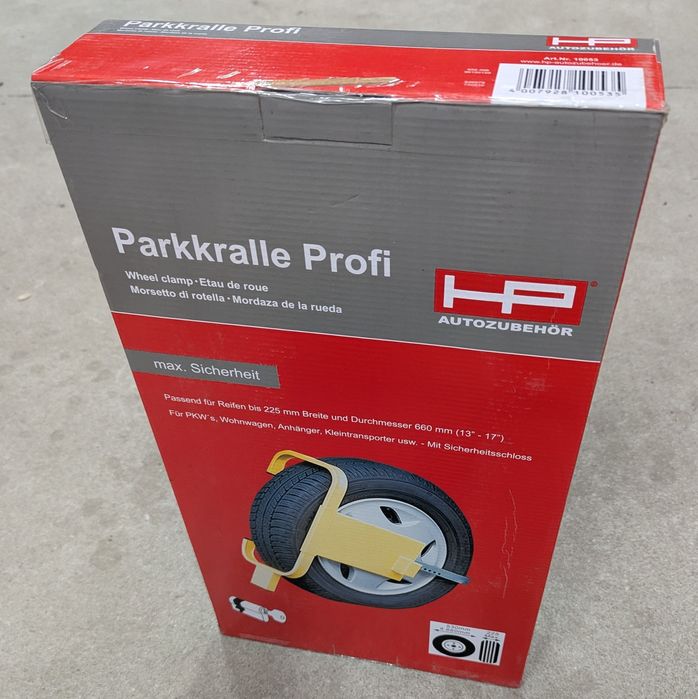 Nowa blokada na koło HP Autozubehör Parkkralle Profi 13-17