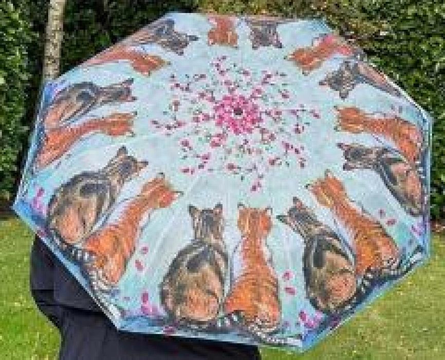 Parasolka Koty i kwiaty oprawa: folia