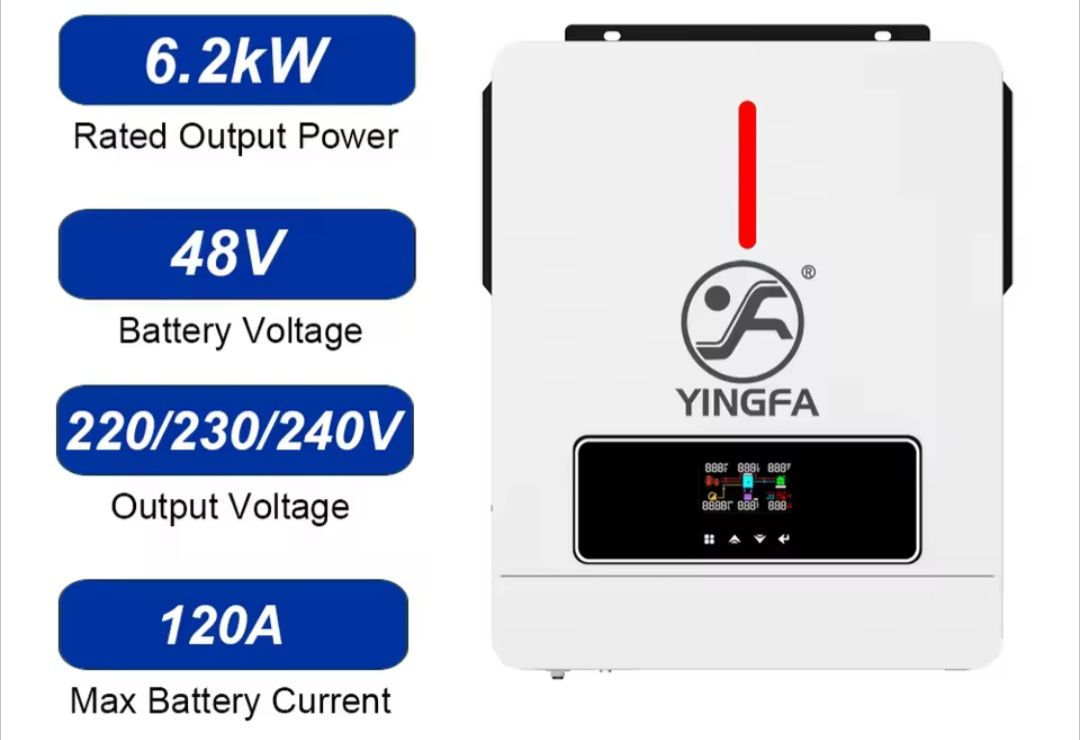 Новий гібридний інвертор Yingfa (Daxtromn/Powmr) 6.2kw-pro wifi bms