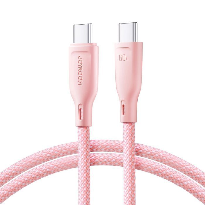 Kabel Joyroom USB-C / USB-C 60W szybki transfer 1m - różowy