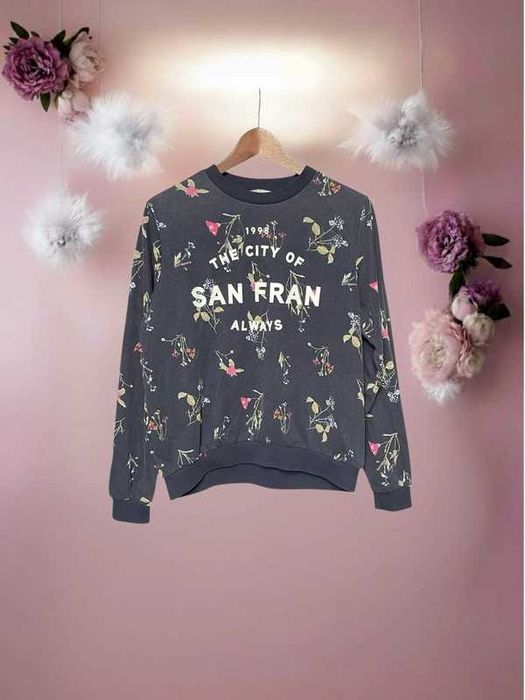 H&M bluza granatowa w kwiaty wzory damska rozmiar 170