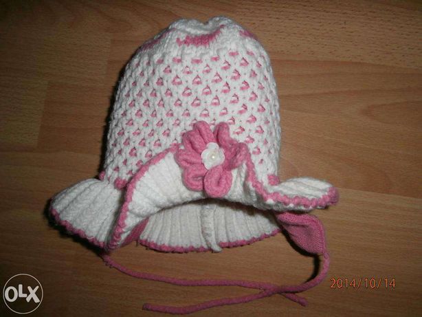 Ciepła wełniana czapka dla dziewczynki.2,5-4 lat.