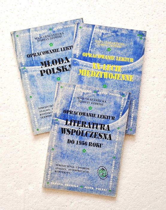 Opracowania lektur. Olszaniecka. Dziwisz. Szkoła średnia. Matura.