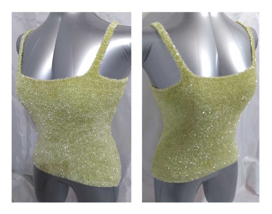 Top amarelo de alças com brilhantes Tam L