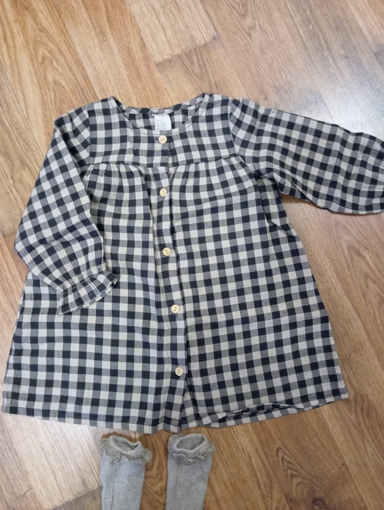 Sukienka dla dziewczynki+podkolanówki H&M r.80