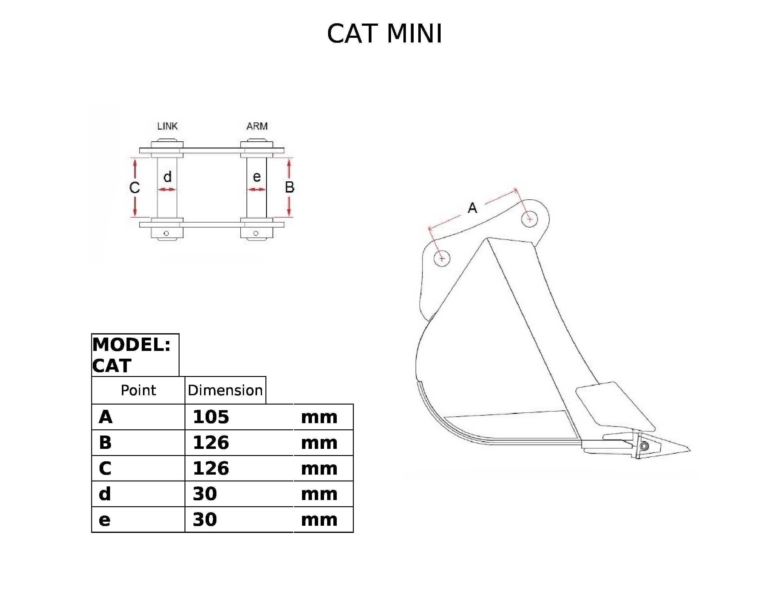Młot hydrauliczny MINIkoparki ton Techna TE-45 125 kg  CAT 301.6 301.8