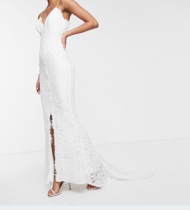 Nowa koronkowa sukienka ślubna Asos S