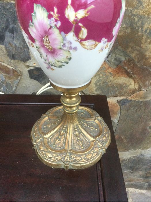 Candeeiros Bronze e Porcelana Artibus Pintados à mão Aveiro 56 cm