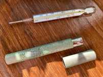 Termometr szklany Jenatherm vintage z etui