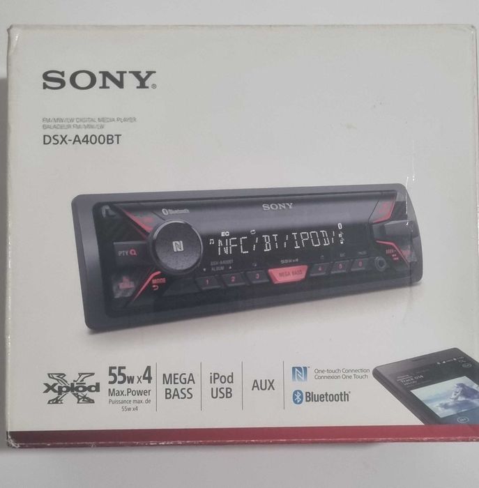 Auto-rádio Sony DSX-A400BT, tem Conexão BLUETOOTH