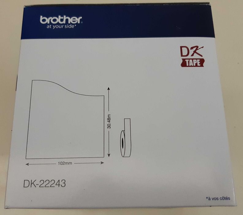 Caixa Fita Contínua Papel Térmico Autocolante Branco BROTHER DK-22243