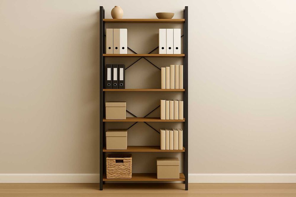 Nowy Regał na Książki Lofto 186x66x30  Metalowy 6 Półek Wysoki Wysyłka