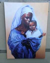Obraz Matki Boskiej Afrykańskiej - misyjnej. 70x50. Bez ramy.