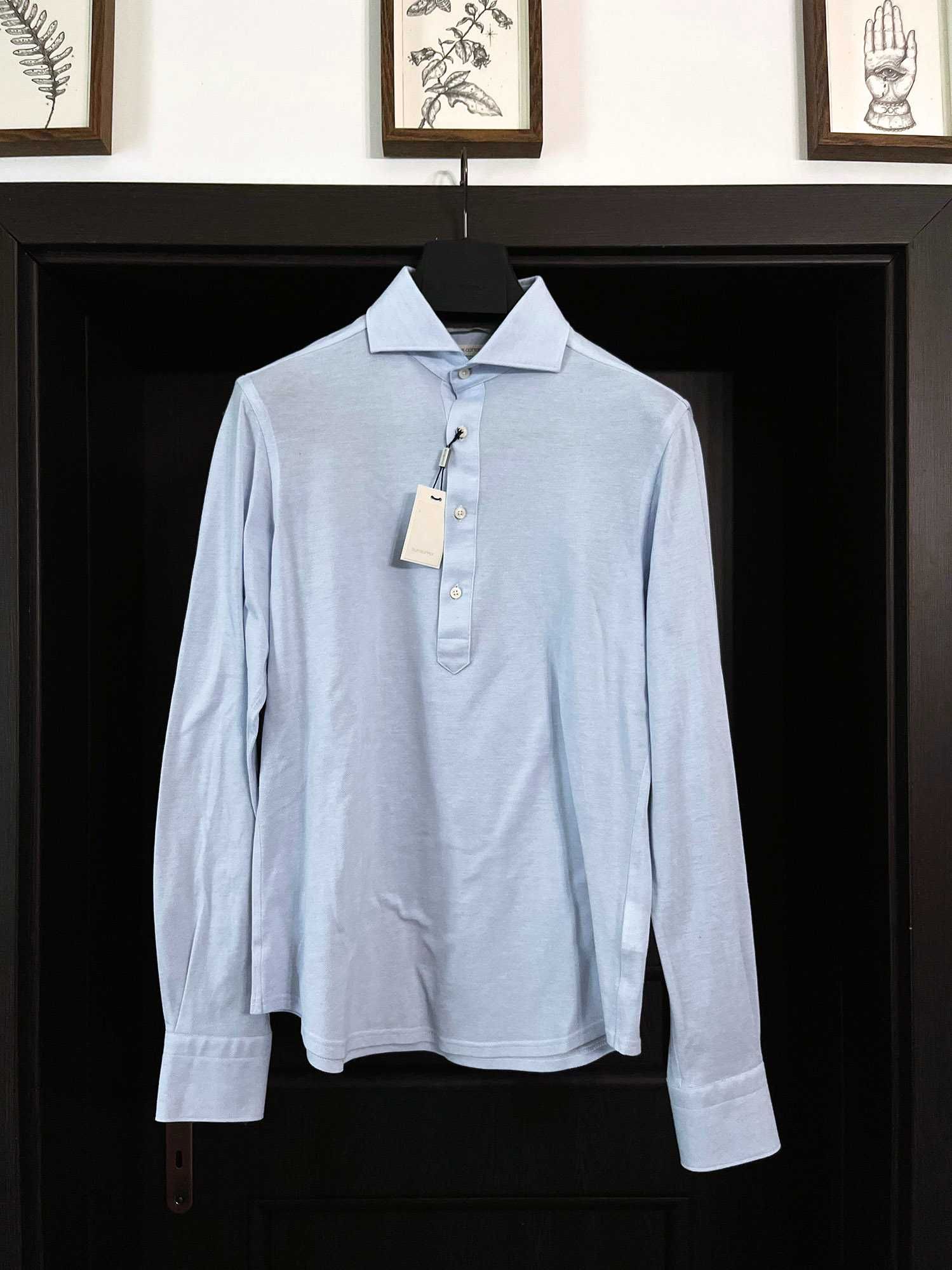NOWA koszula letnia popover błękitna SuitSupply R38 bawełniana męska