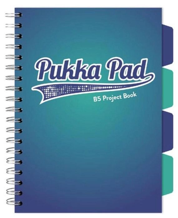 Project Book Blue B5/100K kratka morski (3szt) PUKKA ,213x261 mm