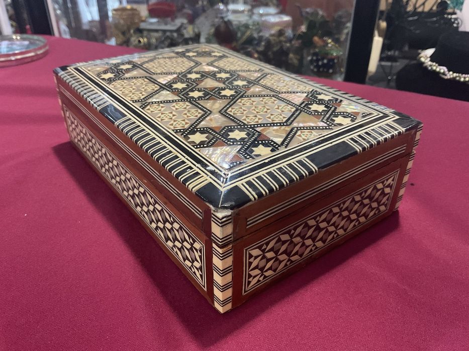 Caixa joias Sirian inlaid madre pérola 20x13x6 cm ,anúncios abaixo