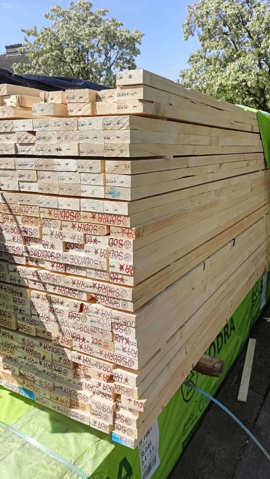 Łata sosnowa sucha i heblowana 38x63   długość 4,50mb