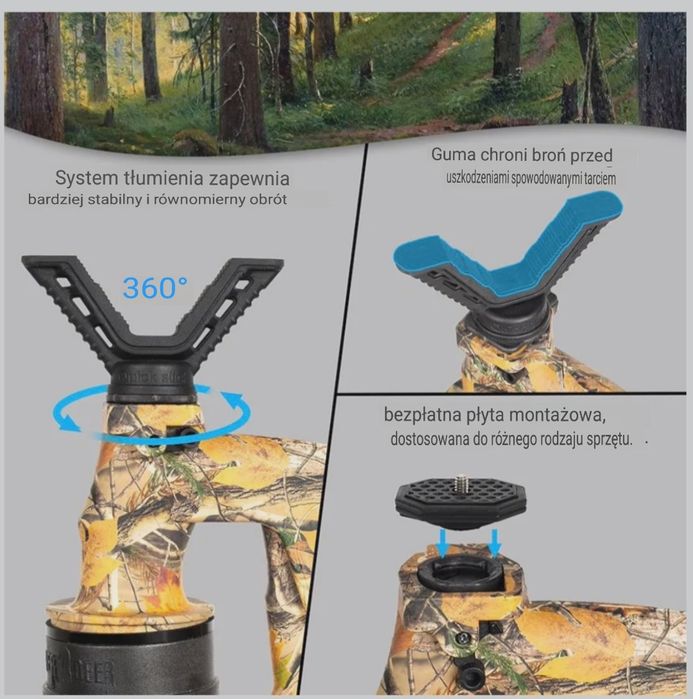 !! Statyw Myśliwski Pastorał Uchwyt Na Broń Lunetę FIERY DEER 160 !!!