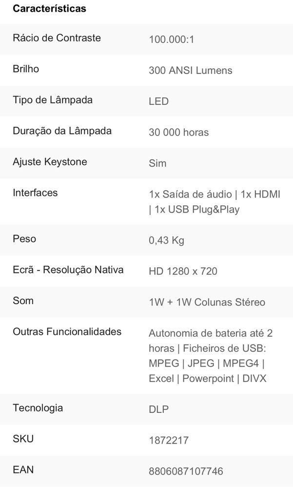 Projetor LG PH300