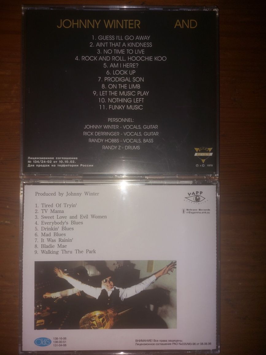 Продам cd Stevie Ray Vaughan, Johnny Winter.