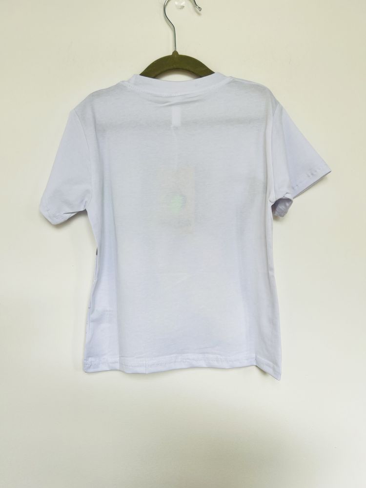 T-shirt chłopięcy z nadrukiem biały r.98/104