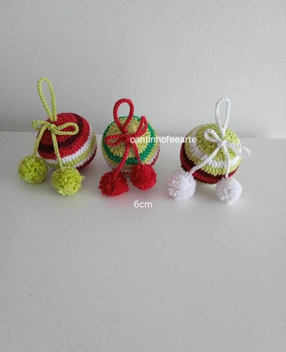 Enfeites Natal crochet á mão