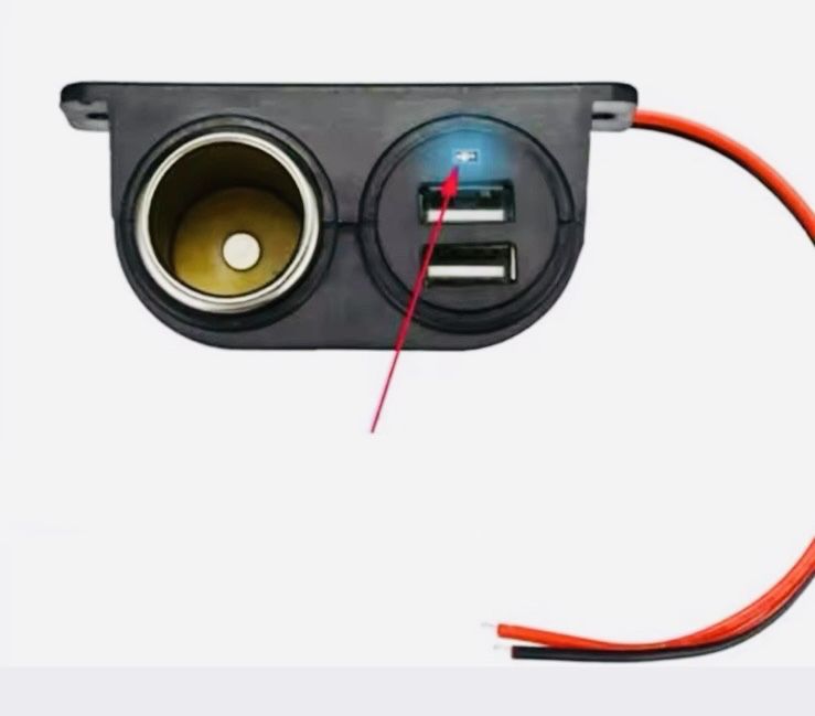 розетка прикуриватель 12-24V 2 USB-порти для мотоциклів