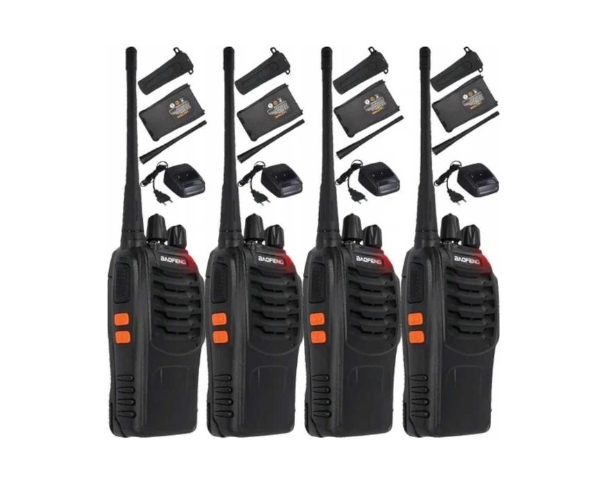 Zestaw 4X Krótkofalówki Baofeng PMR MOCNY Zasięg DO PRACY I PODRÓŻY