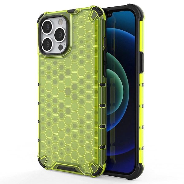 Honeycomb etui pancerny pokrowiec z żelową ramką iPhone 13 Pro Max zie