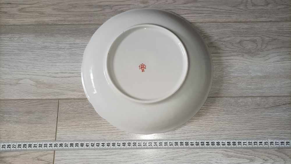 Блюдо большое Цапля. Коростень. 1 - сорт.