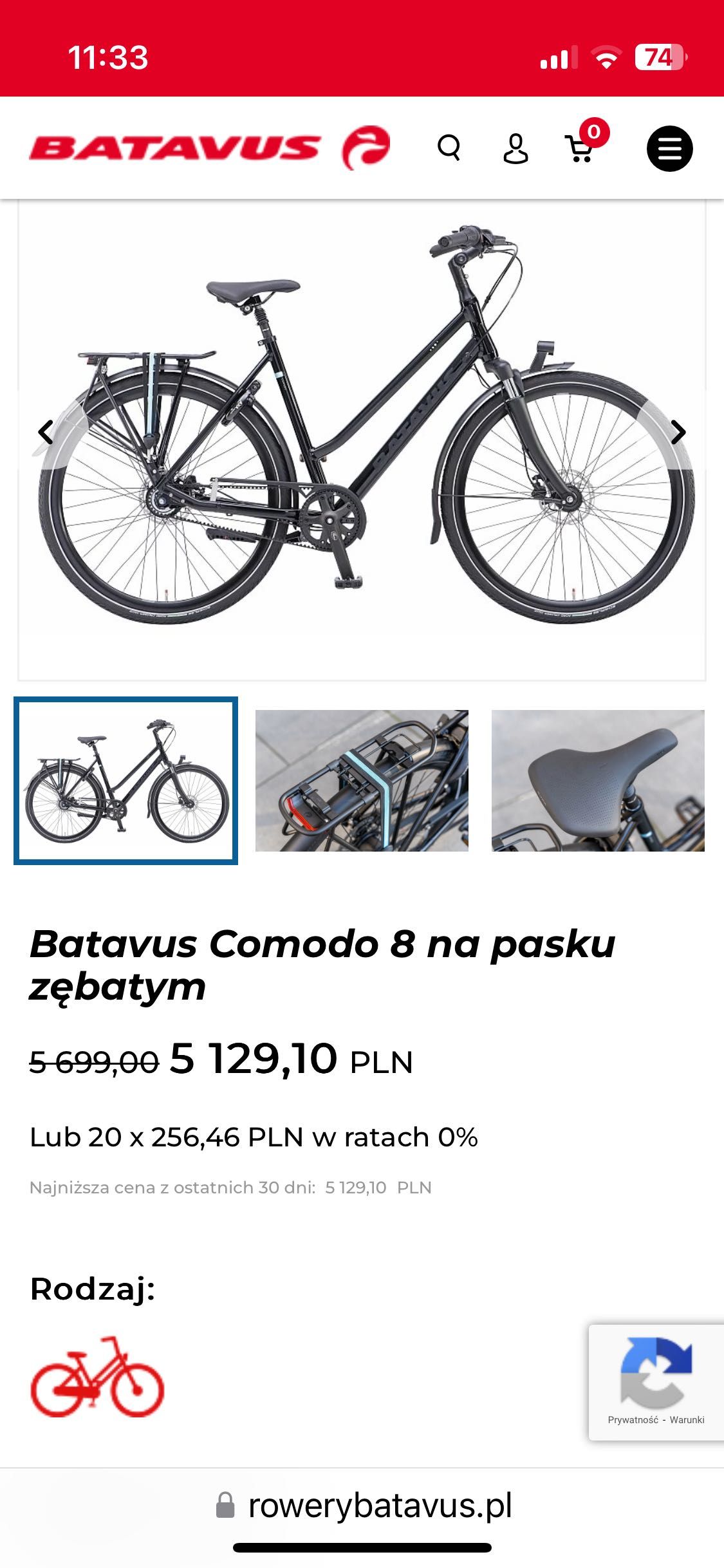 Batavus Comodo 8 na pasku - 50% nowy rower