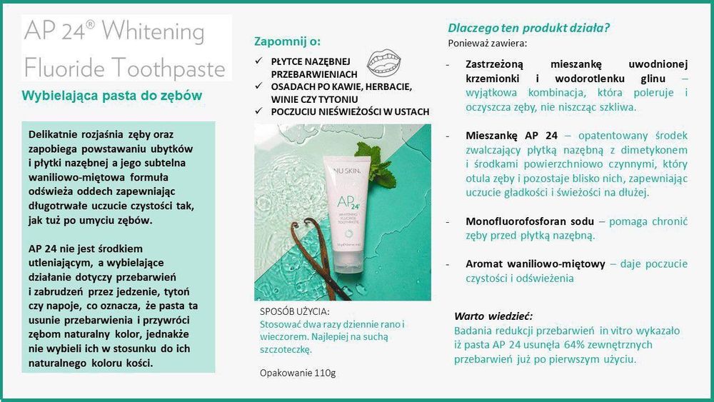 Pasta przywracająca biel zębom AP24 marki Nu Skin -1 sztuka