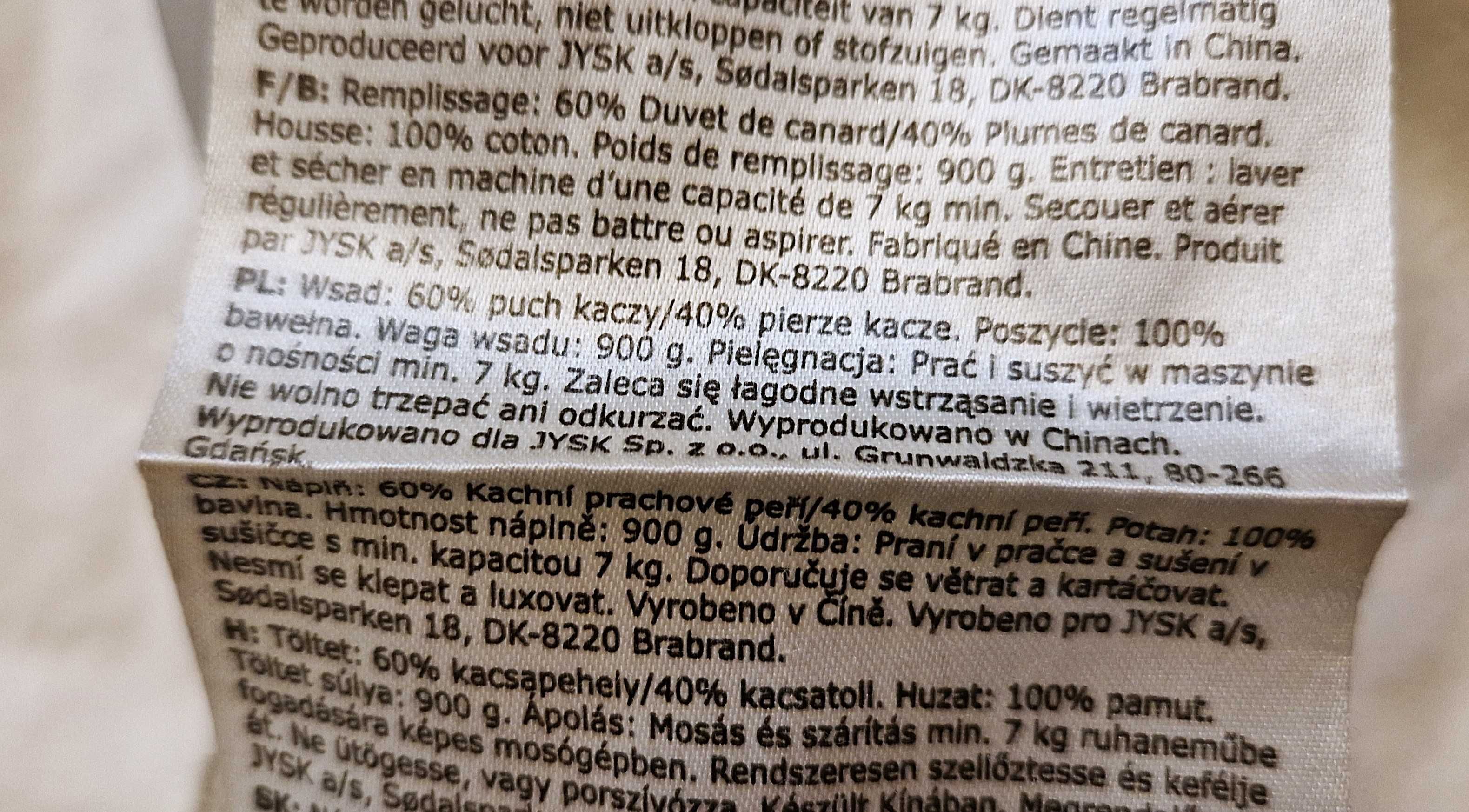Kołdra z puchu gęsiego 135x200 Kronborg Jysk