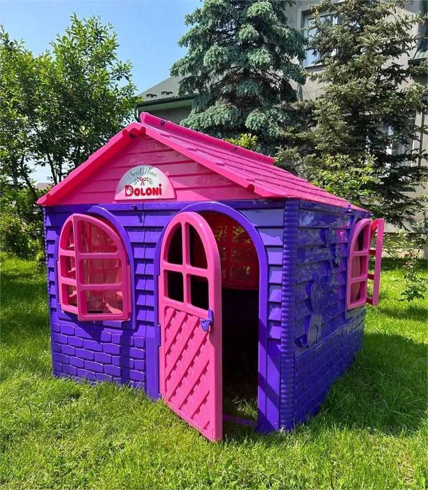 Безпечний дитячий ігровий будиночок зі шторками, пластиковий для дітей