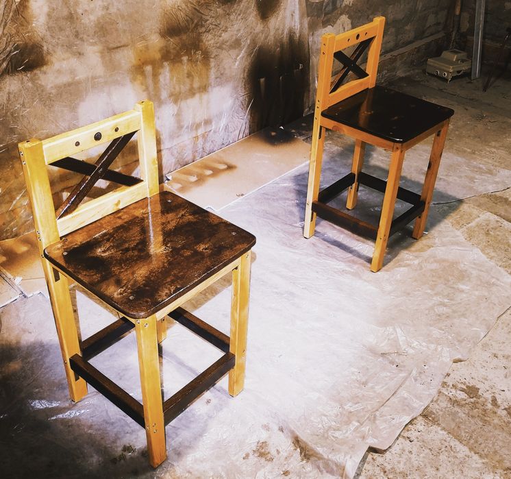 Барні стільці 2 шт дерево