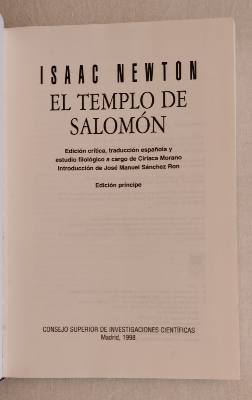 El templo de Salomón, Isaac Newton