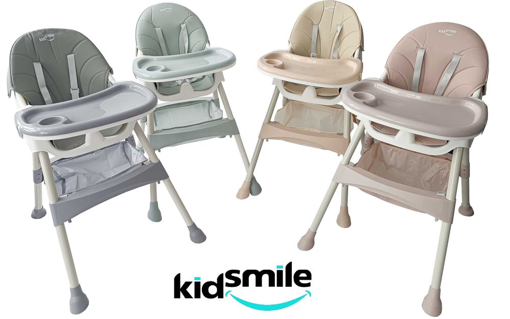 Składane krzesełko do karmienia 4w1 fotelik dla dzieci taca +2 GRATISY