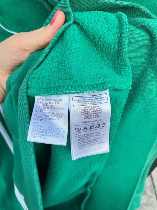 Adidas zielona bluza vintage oldschool polo zamek