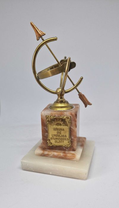 Gabinetowy model, zegar słoneczny, lata 40-50 XX wieku, Dania, onyks