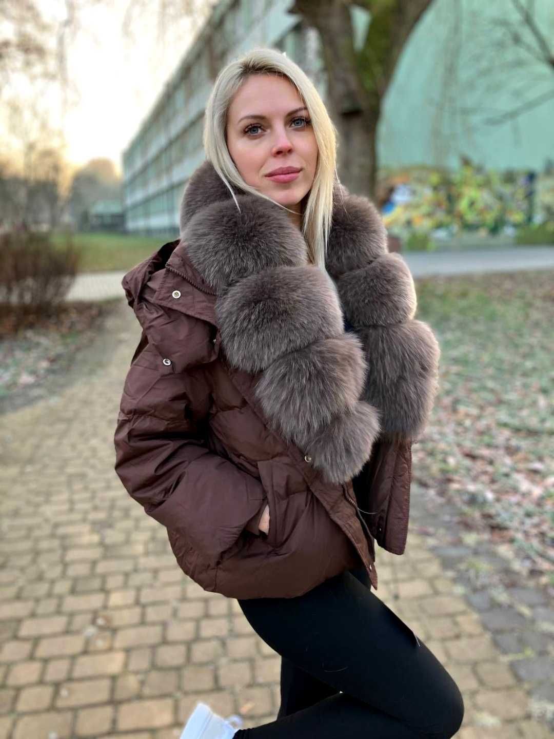 Kurtka z naturalnego futra lisa