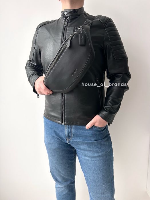 COACH Warren Belt bag Мужская кожаная сумочка бананка чоловіча сумка