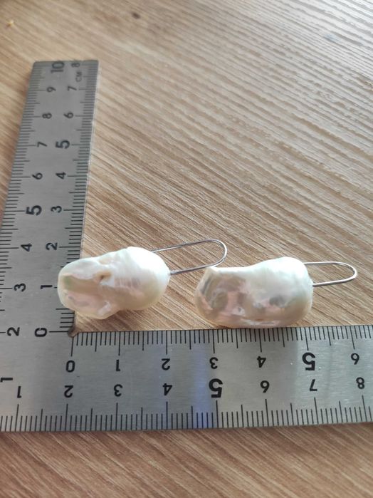 Srebrny kolczyki z pereł naturalnych