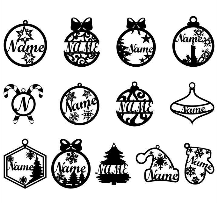 70 motivos de natal editáveis svg e dxf - ideal para máquinas a laser