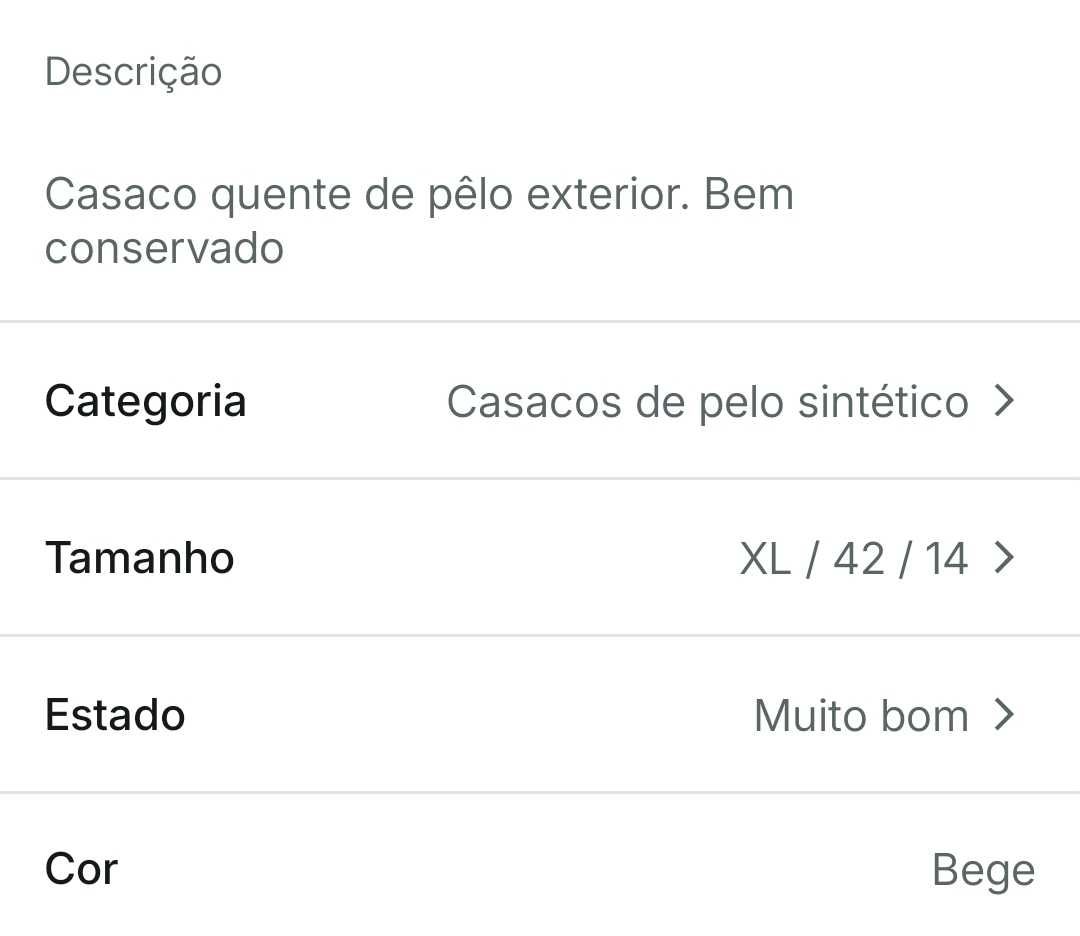 Casacos de pelo inverno