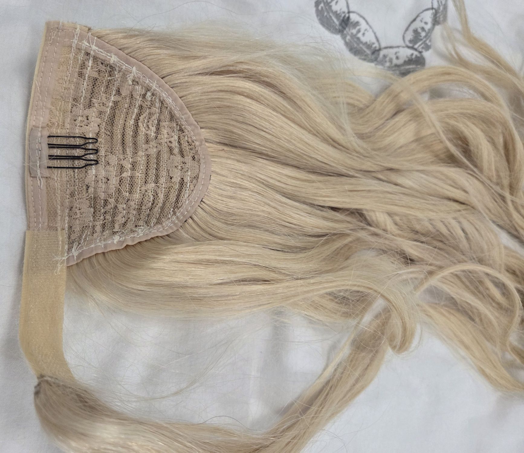 Doczepiany kucyk 55cm,  jasny blond